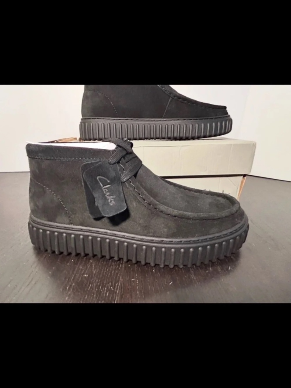 Clarks Torhill Hi Suede Ankle Boots Black Mens 7.5M